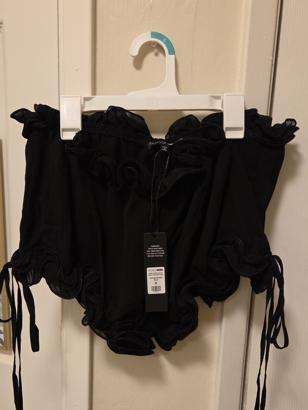 Sheer Chiffon Micro Bubble Hem Shorts